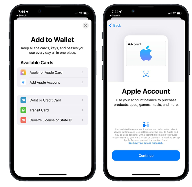 济水街道苹果手机维修分享iOS 15.5钱包App如何添加 Apple 账户 